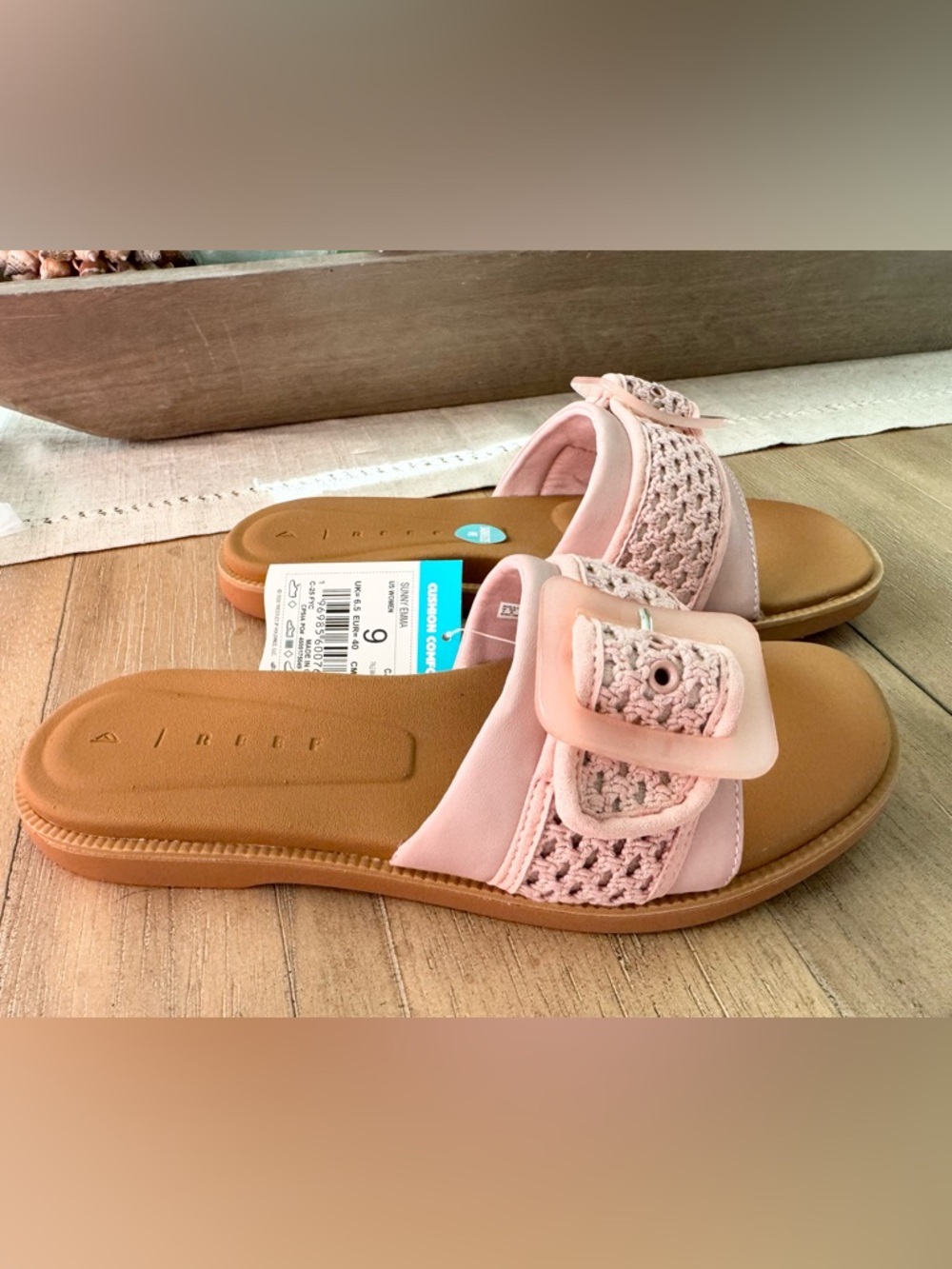 Reef Sunny Emma Woven Sandals, Pale Mauve Textile, NWT, Women’s Size 9 - Picture 3 of 11